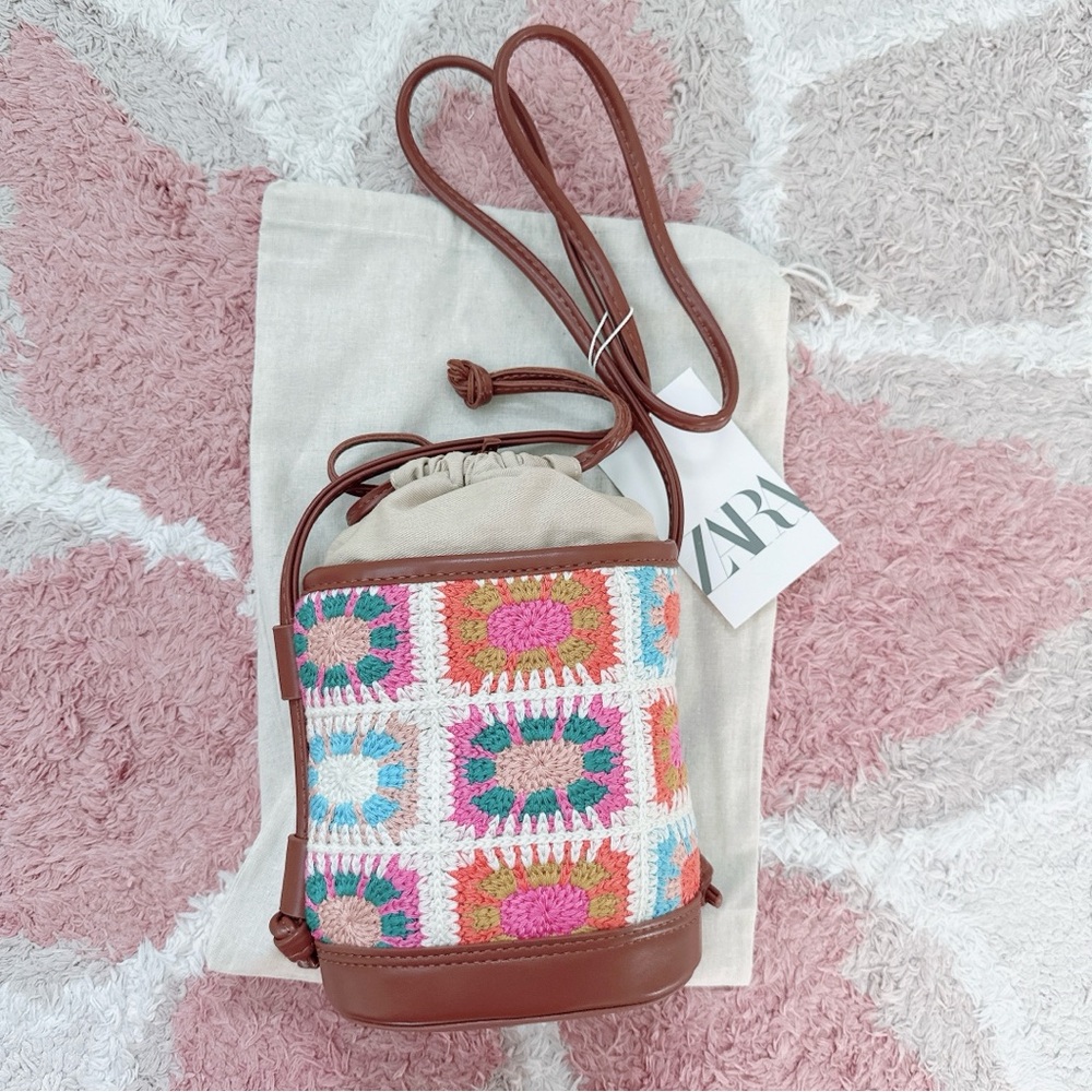 NWT ZARA CROCHET CROSSBODY BAG - Picture 3 of 8